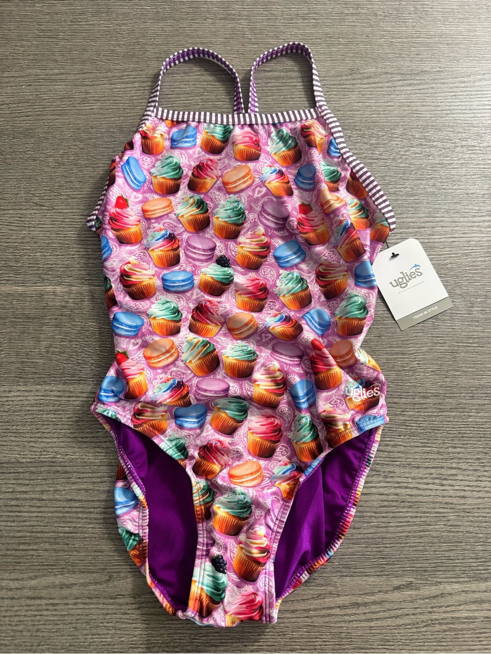 Dolfin Uglies Women's One Piece Swimsuit Size 38 Multicolor Bon Appetit Print